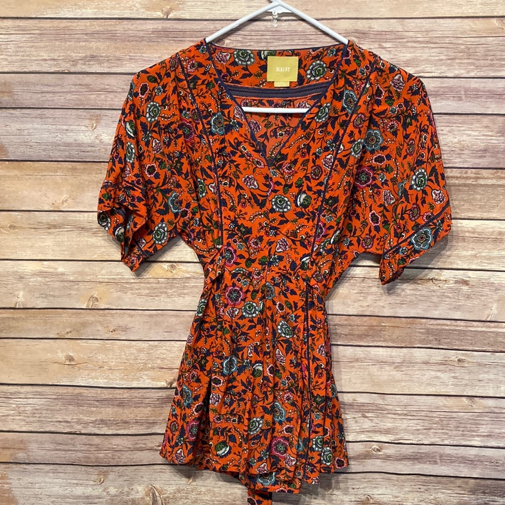 Anthropologie MaeveMaes Multicolor Silk Blouse